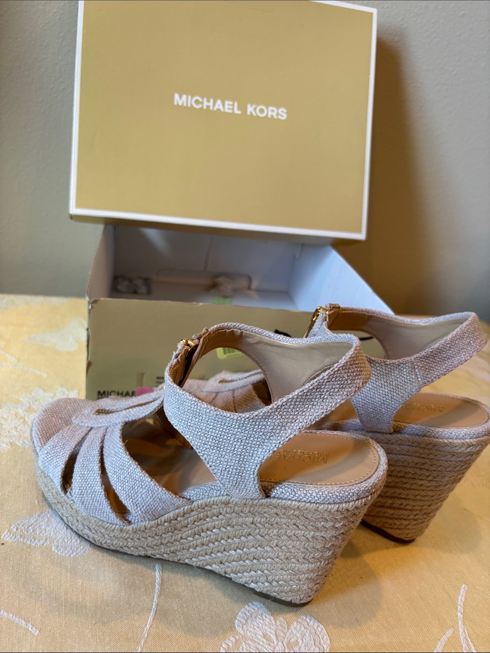 Michael Kors Berkeley WedgeWomen's Beige Espadrille Sandals. Never worn